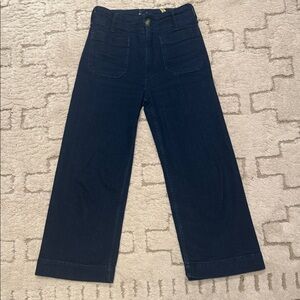 The Colette Crop High-Rise Wide-Leg Jeans by Maeve